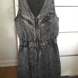 Denim Zip-Up Jumper Dress
